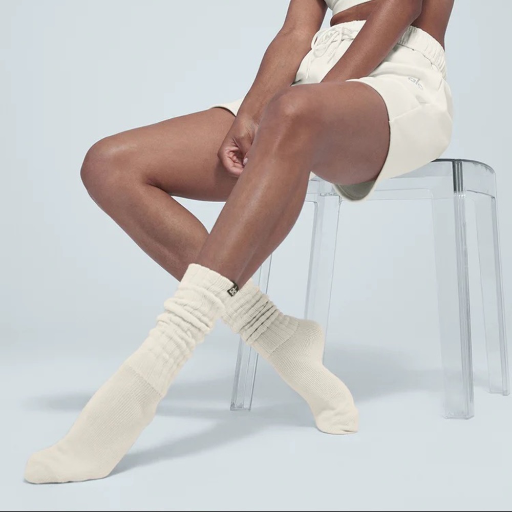 Alo Yoga Women’s Scrunch Sock - Bone Size S/M